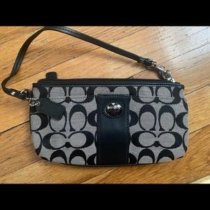 Coach Black and Gray Wristlet